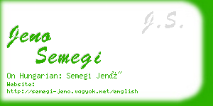 jeno semegi business card